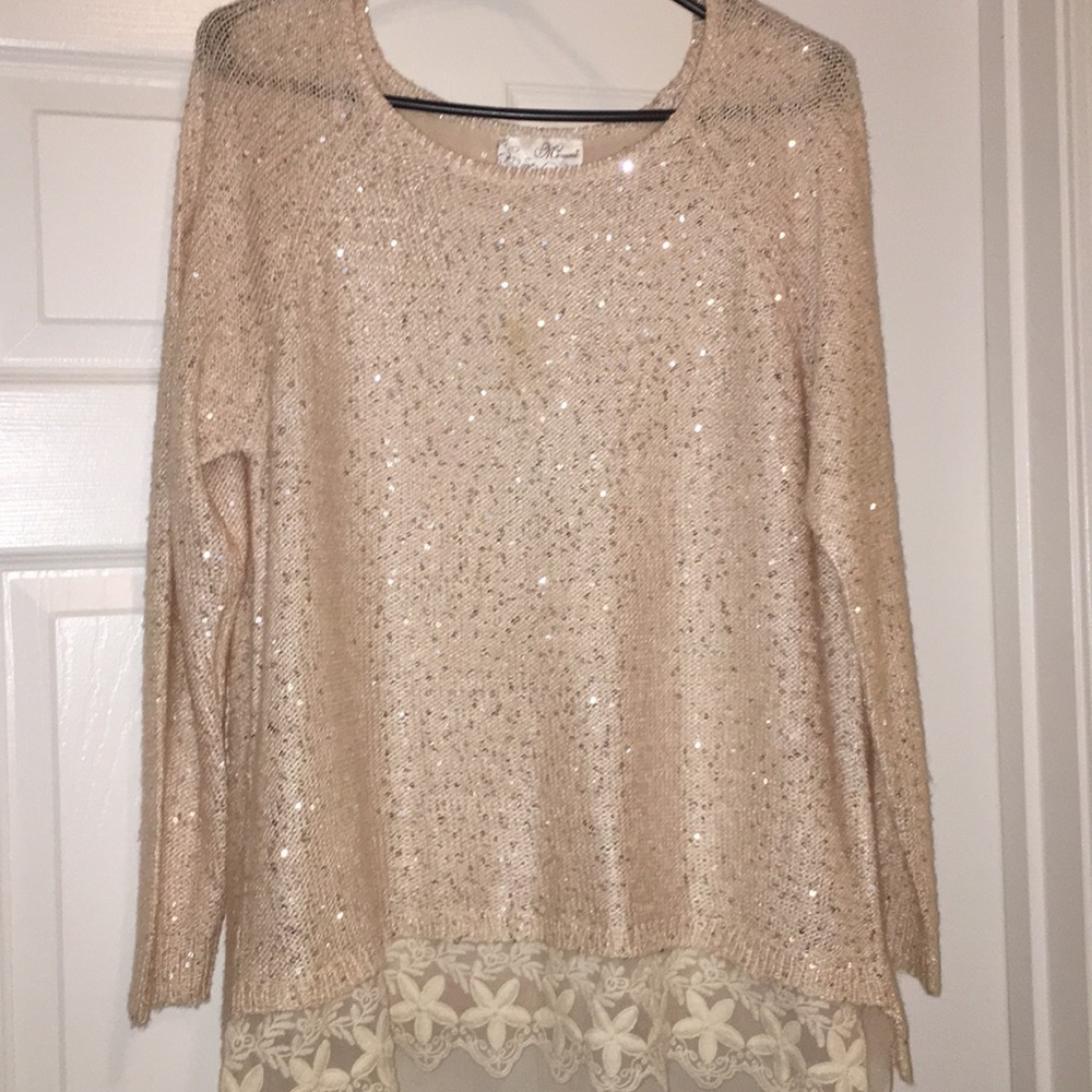 Tan sparkly sweater